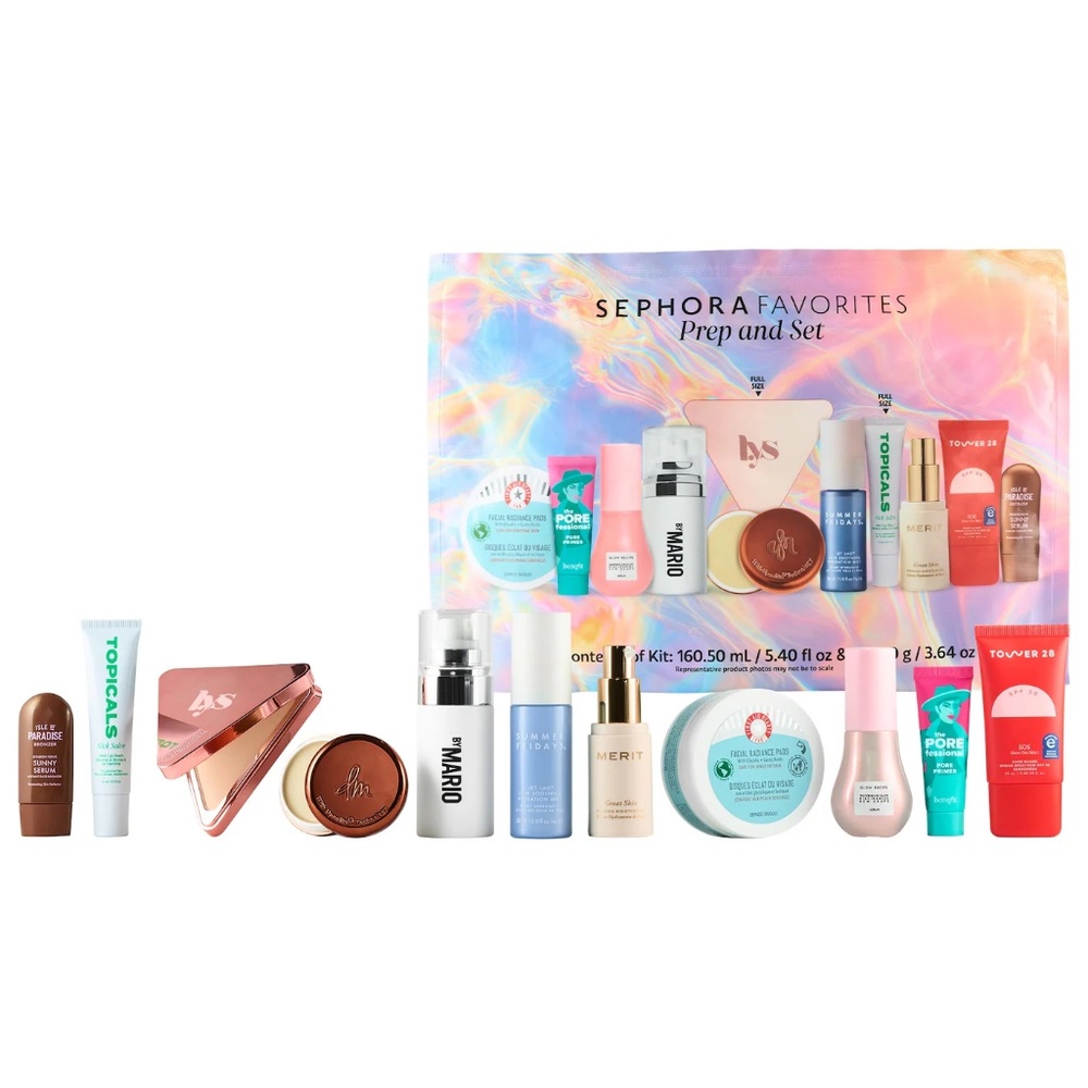 NWT Sephora Favorites Makeup Skincare Set Glow Recipe Benefit Tower 28 LYS Mario